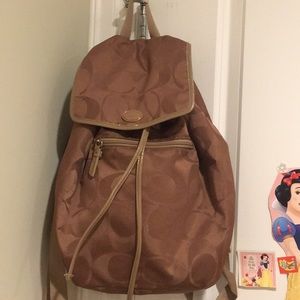Coach book bag. Used. Beige.